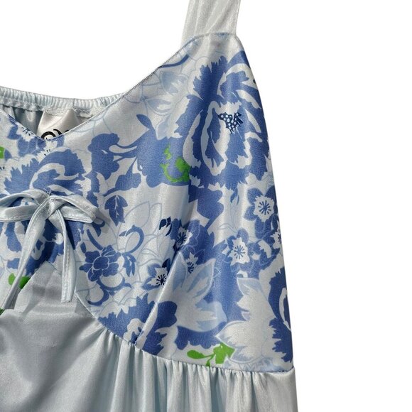Cozee Corner Intimates Baby Blue Slip Satin Dress Midi Nightgown - Picture 3 of 5